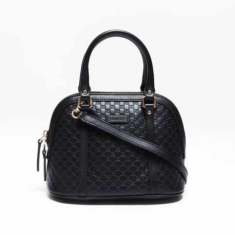 グッチ GUCCI GG マイクロシマ レザー 2way ショルダーバッグ ブラック WS12614