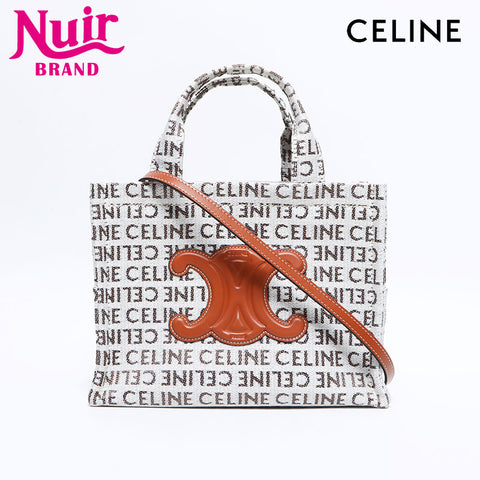 CELINE logo 2way small hippo teaser textile handbag grey WS12621