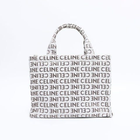 CELINE Logo 2way Small Kaba Thais Textile Handbag gray WS12621