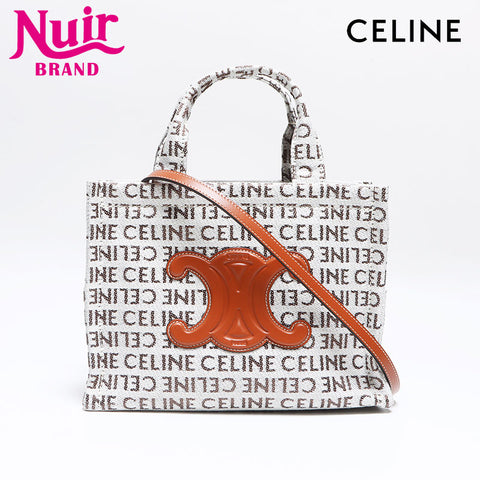 CELINE logo 2way small hippo thais textile handbag grey WS12623