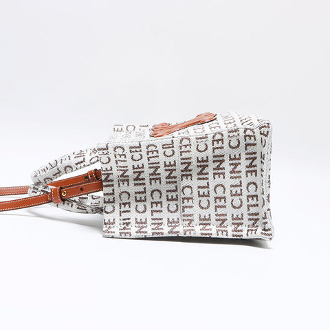 Celine徽标2Way小型河马Thais Textile手提包灰色WS12623