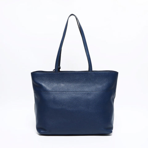PRADA Charm Square Tote Bag Navy WS12624