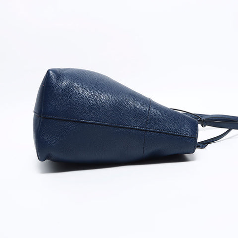 PRADA Charm Square Tote Bag Navy WS12624