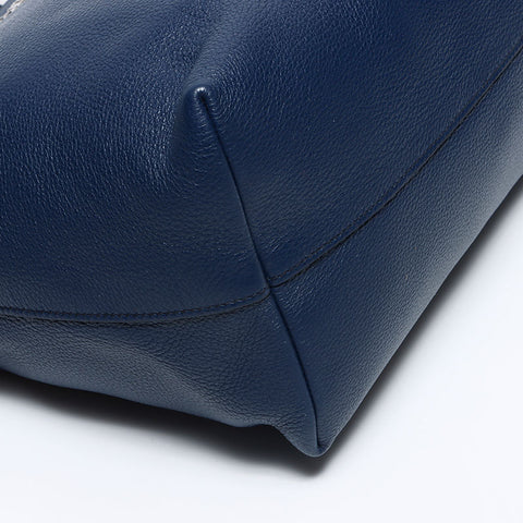 PRADA Charm Square Tote Bag Navy WS12624