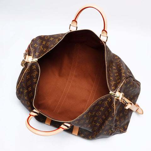 Louis Vuitton LOUIS VUITTON 2002 Keepol Bandoliere Monogram 55 Boston Bag Brown WS12638