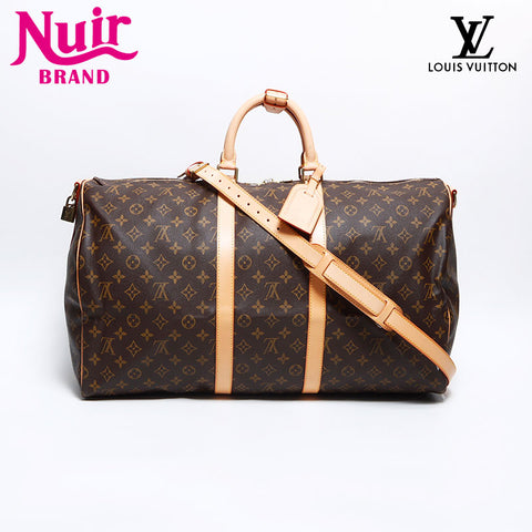 Louis Vuitton LOUIS VUITTON 2002 Keepol Bandoliere Monogram 55 Boston Bag Brown WS12638