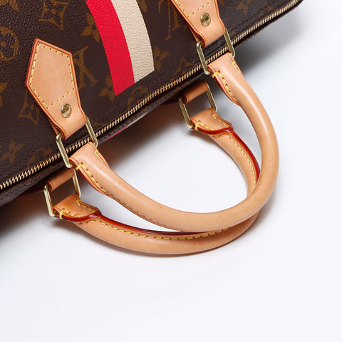 Louis Vuitton Louis Vuitton 2011 Monogramme Speedy 35 Initial Imprimer Boston Bor Brown WS12639