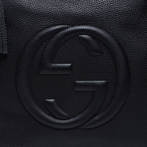 Gucci互锁G流苏皮革SOHO肩带黑色WS12661