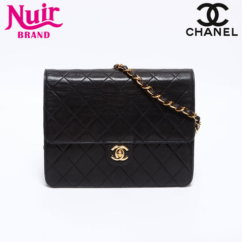 シャネル CHANEL マトラッセ ターンロック ハーフフラップ ショルダーバッグ ブラック WS12663