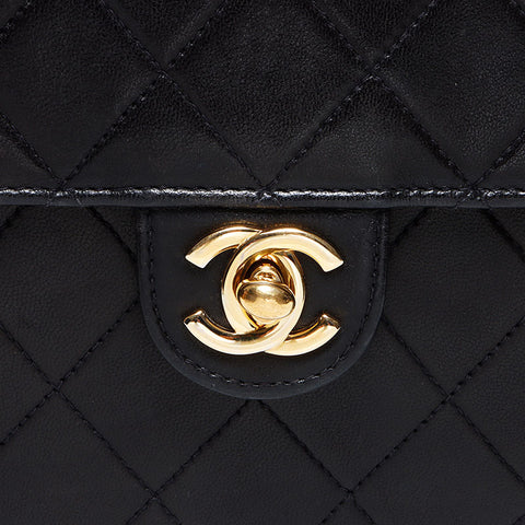 Chanel Chanel Matelasse Twitlock Half Flap肩带黑色WS12663