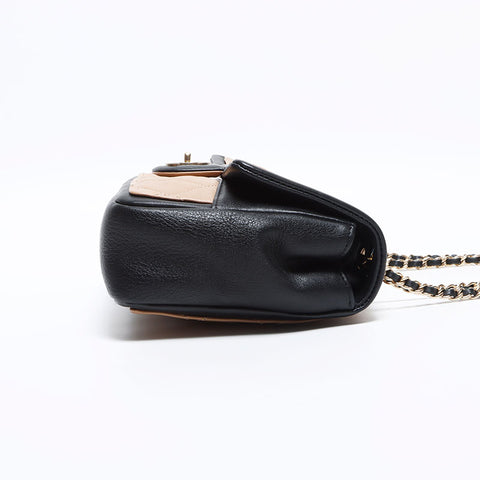 Chanel Chanel 20. Lambskin Matelasse Bicolor Umhängetasche Beige schwarz WS12664