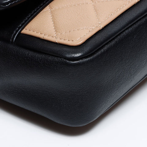 Chanel Chanel 20. Lambskin Matelasse Bicolor Umhängetasche Beige schwarz WS12664