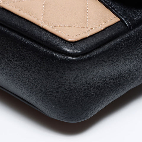 Chanel Chanel 20. Lambskin Matelasse Bicolor Umhängetasche Beige schwarz WS12664