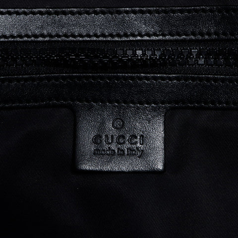 Gucci webline techno toile rayure grande capacité sac à dos / sac à dos noir ws12673