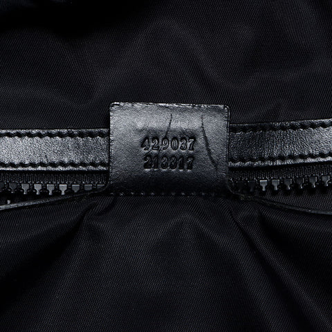 Gucci webline techno toile rayure grande capacité sac à dos / sac à dos noir ws12673