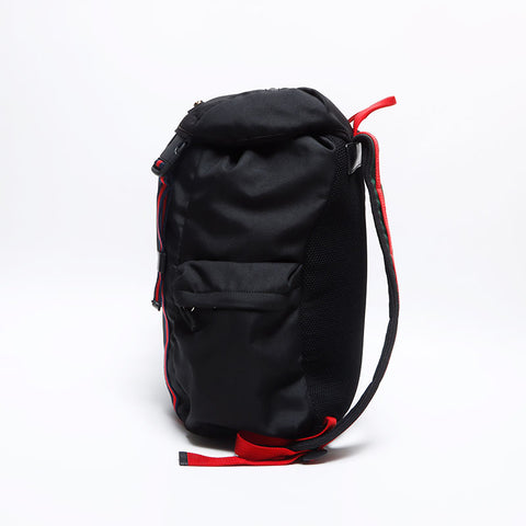 Gucci webline techno toile rayure grande capacité sac à dos / sac à dos noir ws12673