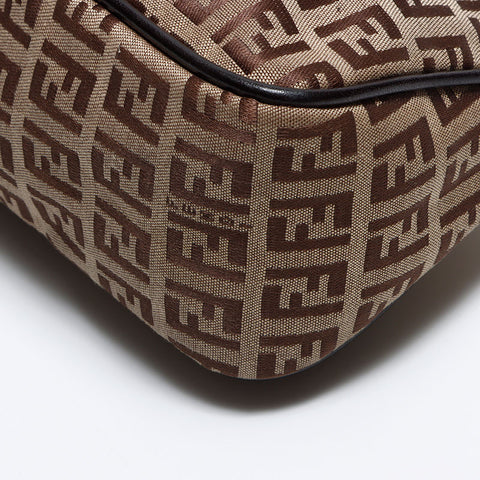 FENDI Zucchino Mini Tote Handbag Brown WS12674