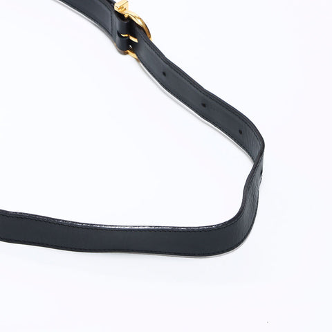 Salvatore Ferragamo Vara Leather Gold Metal Shoulder Bag black WS12681