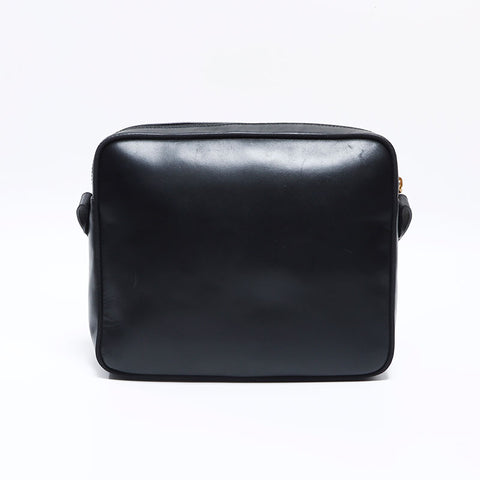Salvatore Ferragamo Vara皮革金色硬件肩带黑色WS12681