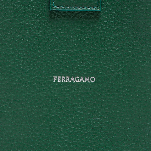 サルヴァトーレフェラガモ Salvatore Ferragamo ガンチーニ ユニセックス シルバー金具 ロゴ ショルダーバッグ グリーン WS12683
