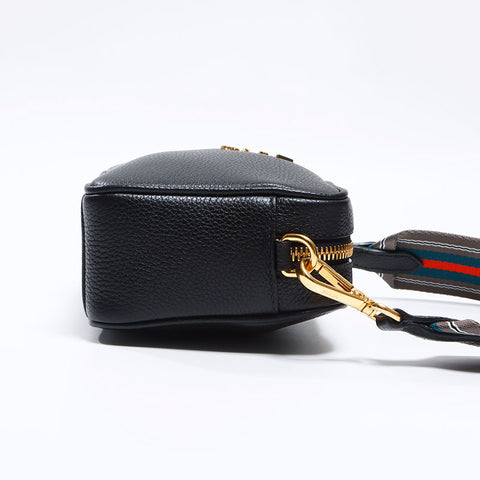 Prada -Kamera Bag Bandoriella Gold Hardware Umhängetasche Schwarz WS12686