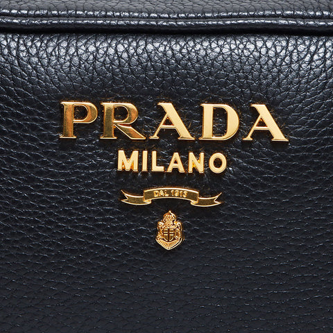 Prada -Kamera Bag Bandoriella Gold Hardware Umhängetasche Schwarz WS12686
