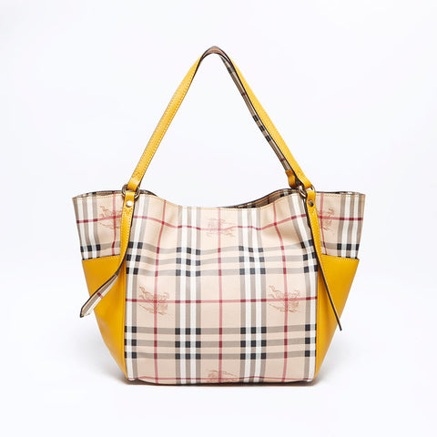 BURBERRY Nova Check Yellow Tote Bag beige WS12688