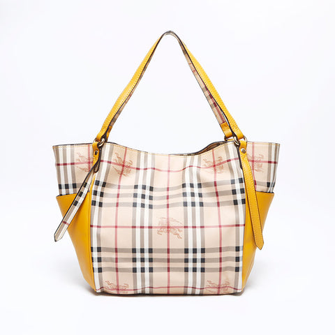 BURBERRY Nova Check Yellow Tote Bag beige WS12688