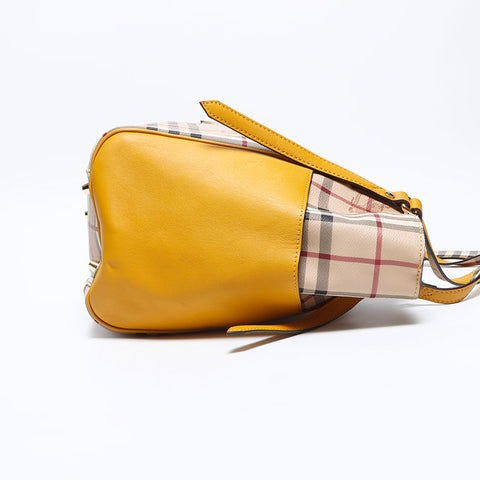 BURBERRY Nova Check Yellow Tote Bag beige WS12688
