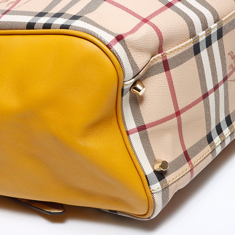 BURBERRY Nova Check Yellow Tote Bag beige WS12688