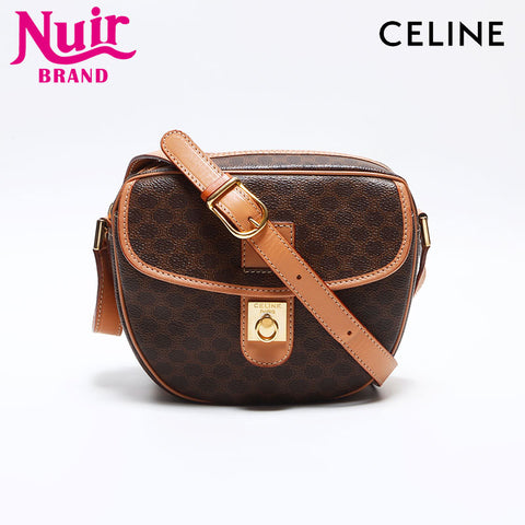 CELINE Macadam Gancini Shoulder Bag Brown WS12692