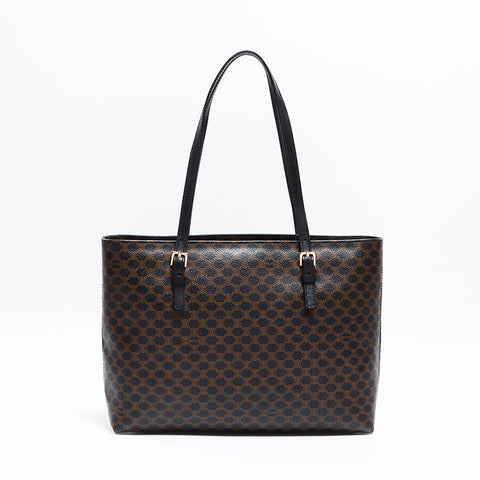 CELINE Macadam pattern PVC tote bag brown WS12704