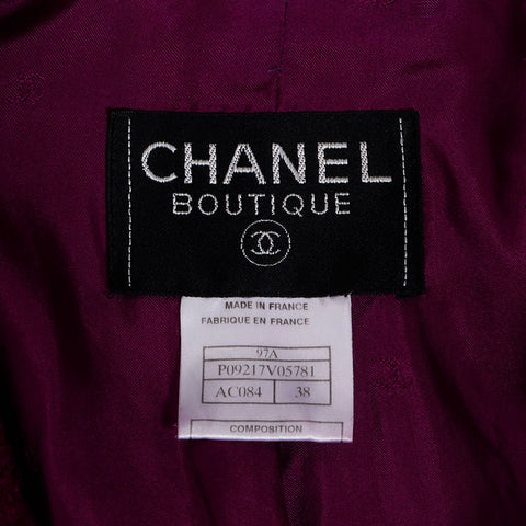 CHANEL Mohair blend 97A 1997 P09217V05781 COCO Mark button Size 38 Jacket purple WS12705