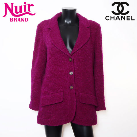 CHANEL Mohair blend 97A 1997 P09217V05781 COCO Mark button Size 38 Jacket purple WS12705