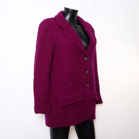 CHANEL Mohair blend 97A 1997 P09217V05781 COCO Mark button Size 38 Jacket purple WS12705