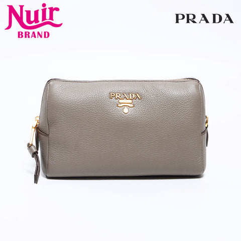 PRADA leather Pouch beige WS12706
