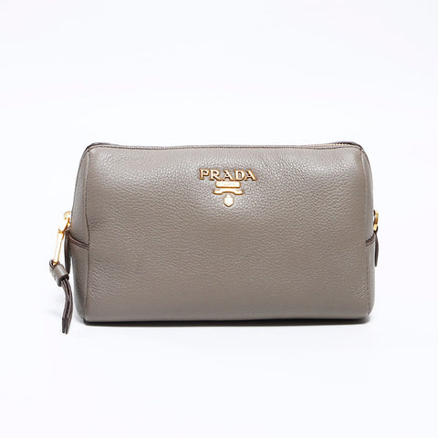 PRADA leather Pouch beige WS12706