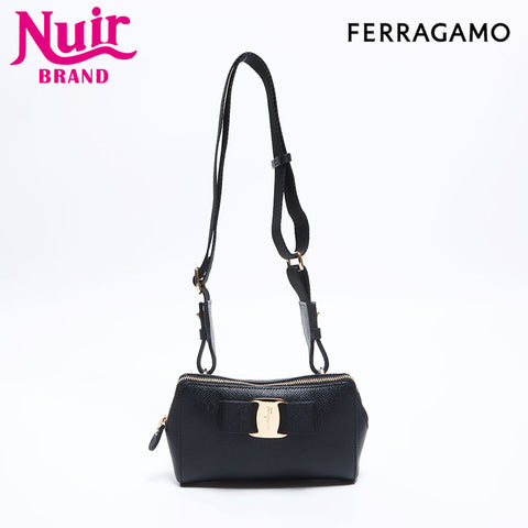 サルヴァトーレフェラガモ Salvatore Ferragamo ヴァラ レザー ウエストバッグ ブラック WS12707