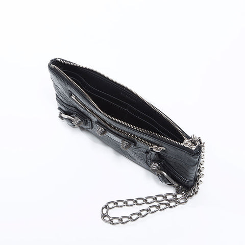 BALENCIAGA Le Cagole Giant Leather Wallet Pouch black WS12710