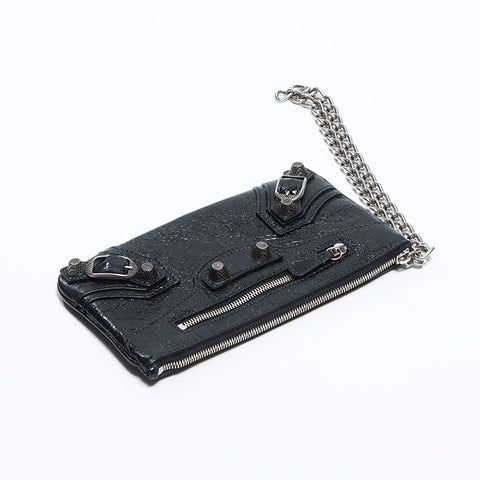 BALENCIAGA Le Cagole Giant Leather Wallet Pouch black WS12710