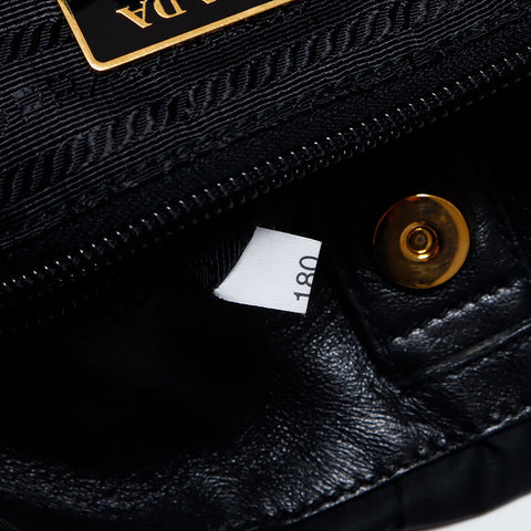 PRADA Logo nylon Shoulder Bag black WS12713