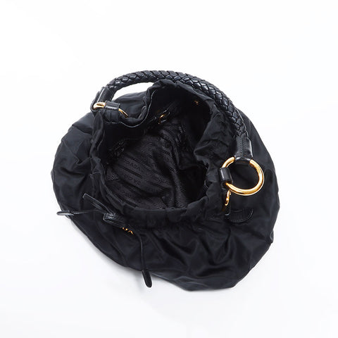 PRADA Logo nylon Shoulder Bag black WS12713