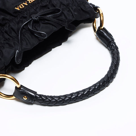 プラダ PRADA ロゴ ナイロン ショルダーバッグ ブラック WS12713