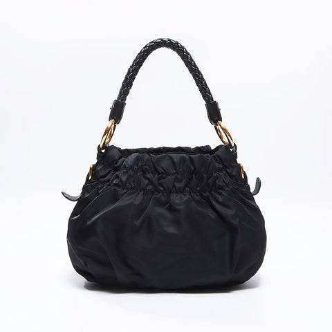 PRADA Logo nylon Shoulder Bag black WS12713
