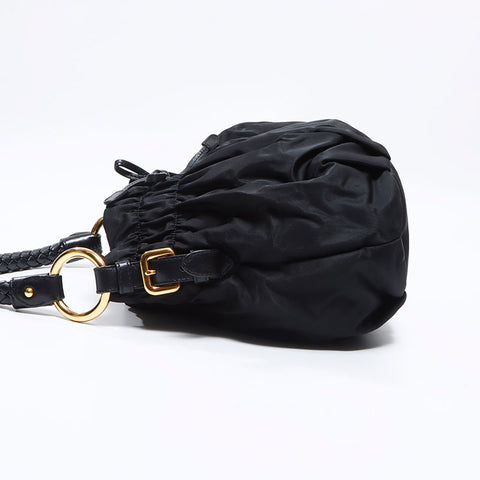PRADA Logo nylon Shoulder Bag black WS12713