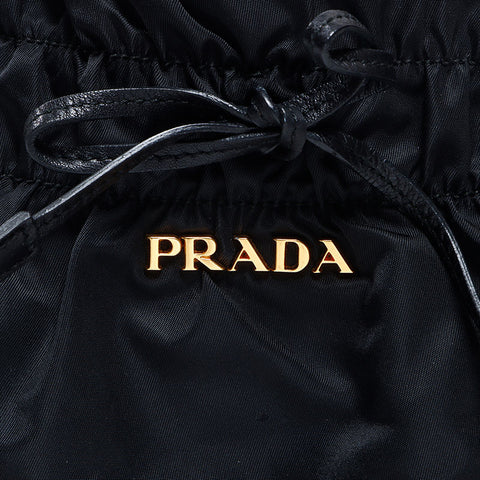 PRADA Logo nylon Shoulder Bag black WS12713