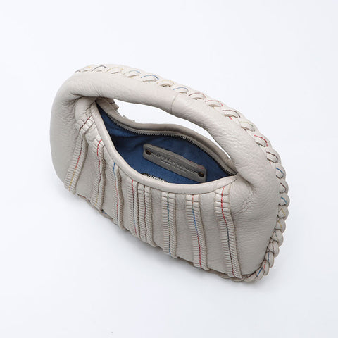 BOTTEGAVENETA Mini Hobo Bag in Leather Handbag Ivory WS12721