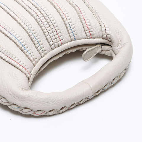 BOTTEGAVENETA Mini Hobo Bag in Leather Handbag Ivory WS12721