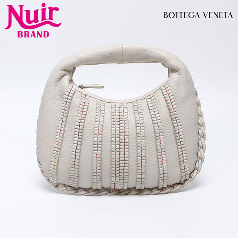 BOTTEGAVENETA Mini Hobo Bag in Leather Handbag Ivory WS12721