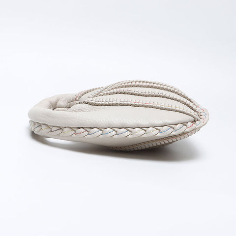 BOTTEGAVENETA Mini Hobo Bag in Leather Handbag Ivory WS12721